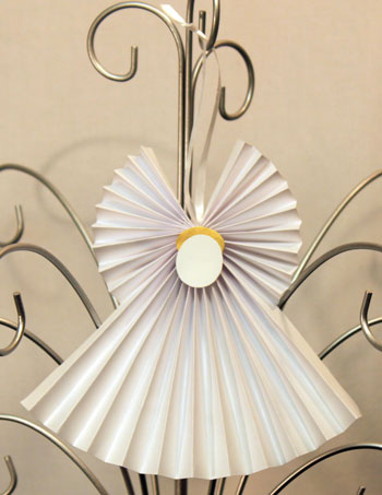 Accordian-Folded-Paper-Angel-finished-white
